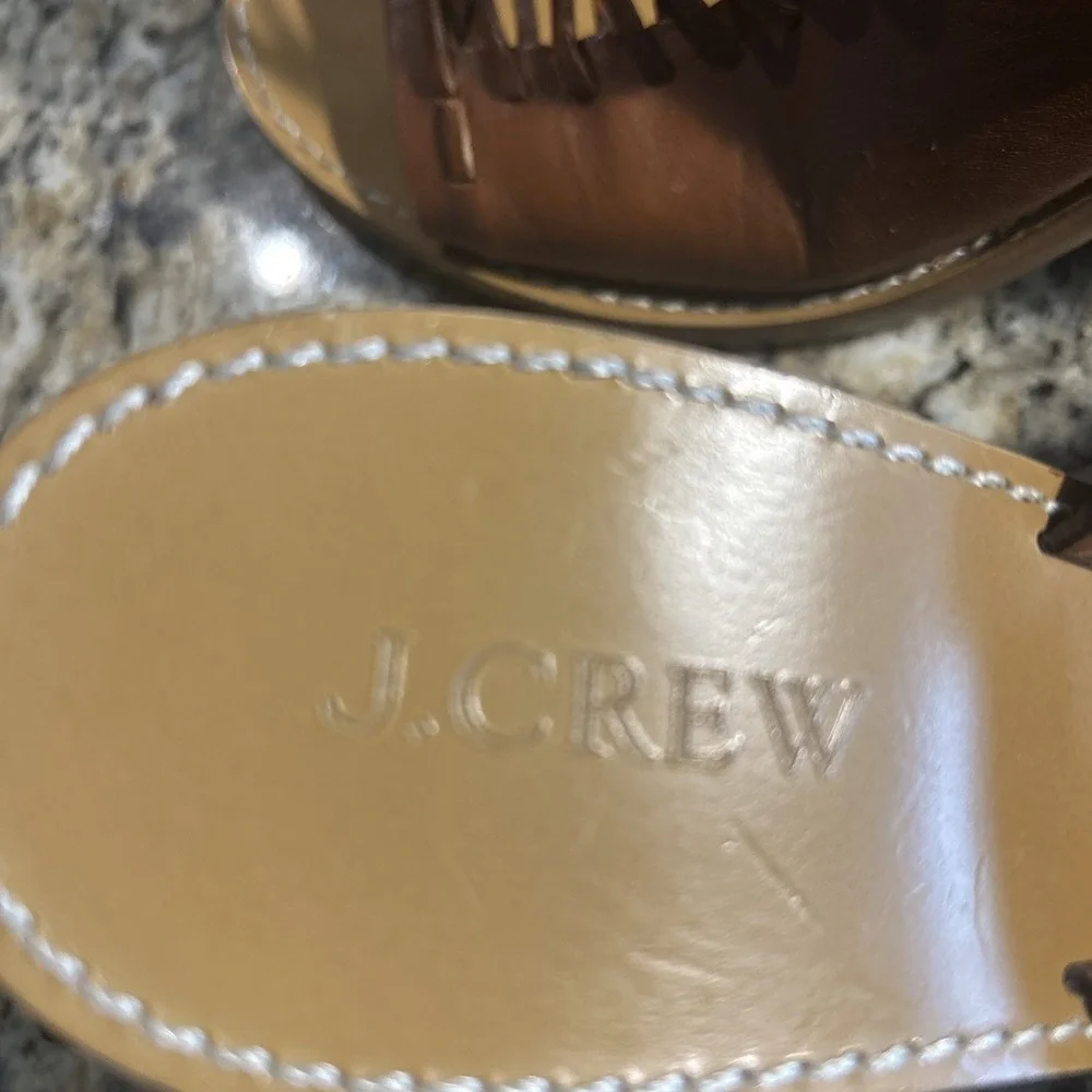 J. CREW MARLOW HUARACHE MULES Leather Light Blush 3.5